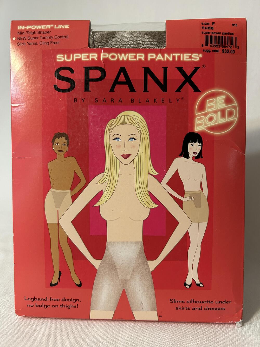 Spanx Super Power Panties Shapewear Womens Size F 2X Beige Mid-Thigh Body Shaper